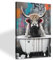 ZXHYWYM Lustige Highland Kuh Wanddekoration Kuh in einer Badewanne Wandbild Schwarz Weiß Graffiti Toilette Badezimmer Tiere Druck auf Leinwand mit Rahmen (B (40.00 x 60.00 cms))