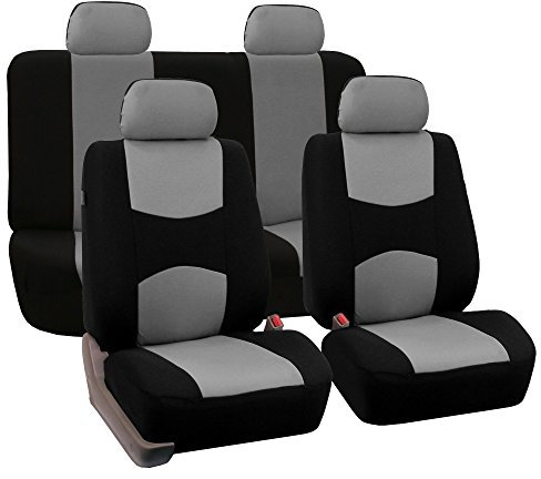 XIBANY Auto Sitzbezüge für Opel Corsa F/Corsa-e MJ22/Corsa Edition/GS Line 2019-2023, Autositzbezüge Kompletter Satz, Sitzschoner Auto Autositz Schonbezug, Atmungsaktiv Bequem Schonbezüge,E Grey