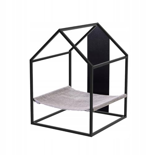 QLS Katzenhaus Hängematte Katzenbett Hängebett Katzenliege Katzenhängematte Katzenmatte Loft Stil Schwarz