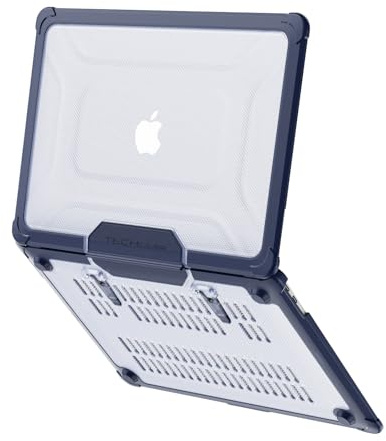 TECHGEAR Hülle Kompatibel für MacBook Air 13 Zoll 2020/2019/2018, Schützende Snap-On Robuste Hartschalenhülle mit Ständer für Modell A2337 (M1) / A2179 / A1932, Klare Stoßfeste Robuste Hülle - Blau