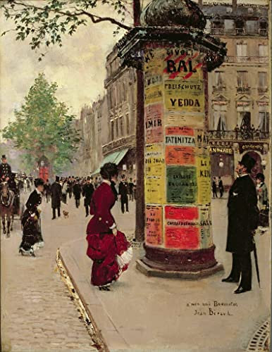 MNMSBFXQ Reproduktion Leinwanddruck und Poster Wand-Kunst Bild Pariser kiosk von jean beraud für Wohnkultur 60x90cm