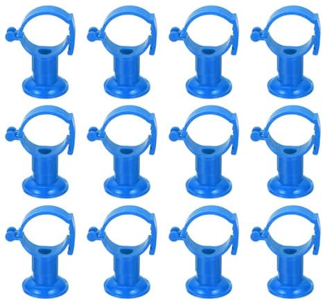 Sourcing Map 12Pcs Blue PVC Pipe Clamps, Fit for 32-40mm OD Tubing, Hanger Clamp Water Pipe Support