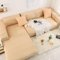 Bishilin Couchbezug U Form Stretch, Sofabezug Ecksofa 1 Sitzer Modern Einfarbig Couch Überwurf Sofaüberwurf Champagner 90-140CM