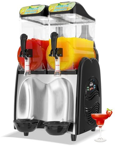 GSE Kommerzielle Slusheis Maschine, 2 X 12L Slush Eismaschine, 220V Slusheis Maschine, Margarita-Maschine, Frozen Drink Maker, Cocktail Maschine, Slushie-Maschine Für Party, Café, Restaurants, Bars