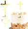 DazzJoy 3 Stück Kreuz Tortendeko Taufe,Acryl Cake Topper Taufe,Gold Taufe Torte Deko,Firmung Deko Torten,Konfirmation Tortendeko,Kommunion Tortendeko,Hochzeit,Babyparty
