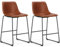 DUMOS Barhocker 2er Set, Moderner Stil Barstuhl mit Sitzkissen Aus Pu-Leder Und Metallbein Bar Stool mit lehne, 66 cm, Geeignet für Die Bar, Die Küche und Das Wohnzimmer (Braun)