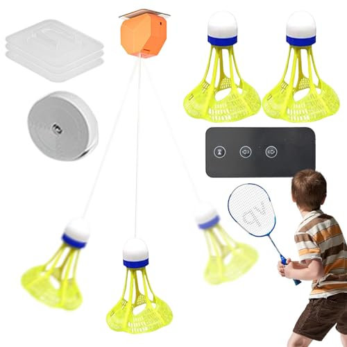 Ghjkldha Badminton Trainer | Badminton Rebound Trainer | Tragbares Badminton-Trainingsset | Singleplayer Badmintons Trainer Fernbedienung Badmintons Hilfe Rebound Trainer mit Fernbedienung
