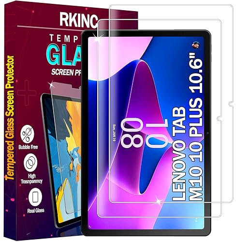 RKINC Pellicola Prottetiva [2 Pezzi] per Lenovo Tab M10 Plus 2022 (3rd Gen 10.6 Pollici) TB-125F/ TB-128F, Vetro Temperato salvaschermo Durezza 9H, 0,33mm Trasparente [antigraffio][senza bolle]