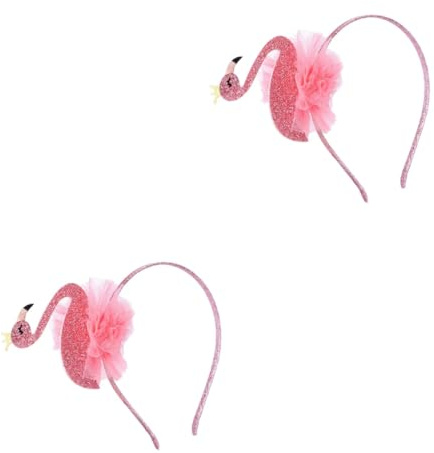 BESTYASH 2St Flamingo-Stirnband Flamingo Haarreif Kinder hair accessories Flamingo Dekoration Kinder Flamingo Kopfschmuck Party-Haar-Accessoire tropisches Party-Stirnband Rosa