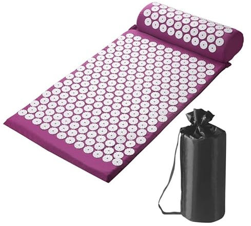 Akupressur Set,Akupressurmatte mit Kissen gegen Nacken und Rückenschmerzen,Magnetfeldtherapie und Akupressur zur mit einer Tragetasche,Akupressur Massagematte ideal für Frauen und Männer geeignet