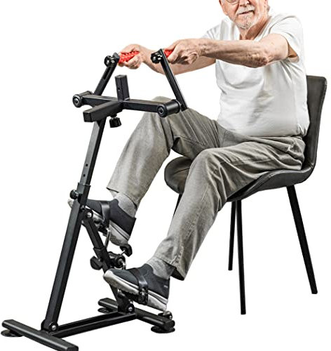 Heimtrainer für Senioren, multifunktionaler, Verstellbarer Pedaltrainer mit Akupunktmassage für Krafttraining an Armen und Beinen