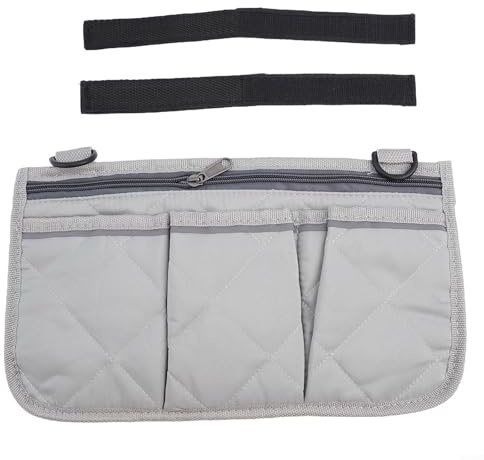 Gdfnmogo Stuhl-Seitentasche, Armlehnentasche, Stuhl-Seitentasche, Organizer, Strandstühle, seitliche Aufbewahrungstaschen für Camping, Klappstühle, Rollstühle (grau)