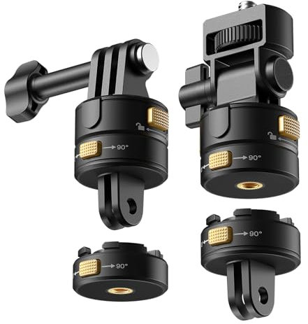 Neewer 6 in 1 Action Camera Mount Kit, Compatible with Hero 13 12 11 Max DJI Osmo Action Insta360, Metal Magnetic Quick Release Mount with 1/4 Thread & Folding Fingers for POV Shots, GP-23