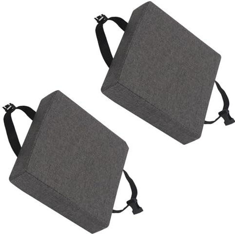 uyeoco 2er Set Stuhlkissen 40x40cm/35x35cm/30x30cm/25x25cm,Quadratisch Memory-Schaum-Sitzkissen,rutschfeste Stuhlpolster mit elastischen Bändern Schnallen(A3,40x5cm/16x2in)