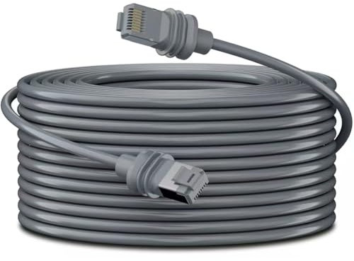 Elfcam - 5m Cable Ethernet Cat6 26AWG Exterior/Interior para Starlink Gen 3/Mini,Blindado, Resistente al Agua, UV y Temperatura
