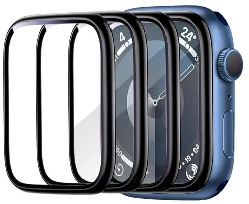 4 Piezas Protector de Pantalla para Apple Watch Series 6/5/4/SE 44 mm, Cobertura Completa 3D, Protección Flexible HD Clara, Resistente al Agua y Anti-rayaduras, Sin Burbujas, Antihuellas