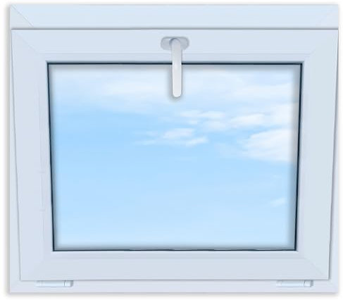 LORAC | Kunststofffenster weiß 800x700mm, 80x70cm, kippbar, Standard-Fenster mit 2-fach Verglasung, energiesparend, Kellerfenster mit CE-Zertifikat, ideal für Wohnräume und Keller