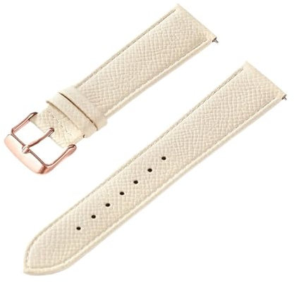 AZSHIW Kompatibel mit handbedrucktem Lederarmband, Rindsleder-Uhrenarmband, handgefertigt, blau, gelb, braun, braun, Herren-Damen-Uhrenarmband(Milkshak rose,22mm)