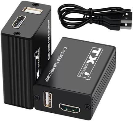 DBEIXIWEI HDMI KVM Extender Require Cat6 Ethernet Network Cable Full-HD 1080P Up to 30M Signal Range for DVR NVR Recorders
