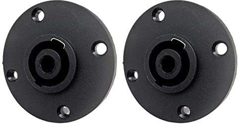 Ldbuejiaja Female 4 Speakon Plug Round Speaker Jack Plate with Metal Insert Speakon Panel Mount Socket Kits Women Socket