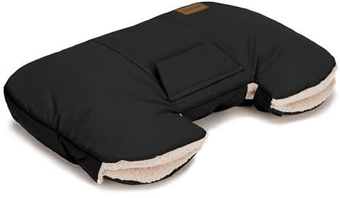 Fillikid Handwärmer Kalix Teddy Exklusiv | Kinderwagen Handmuff mit kuscheligem Teddyfell | Wind- & wasserabweisend, warmes Fleece Innenfutter, waschbar | Universell passend für Buggy & Kinderwagen