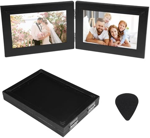 Doppelter Bilderrahmen Faltbar, Fotorahmen 10x15cm für 2 Fotos Wohnzimmer | Klappbarer Bilderrahmen Doppelt Klappbare, Doppelbilderrahmen Büro, Geschenkidee zur Hochzeit, Familie, Freunde (Querformat)