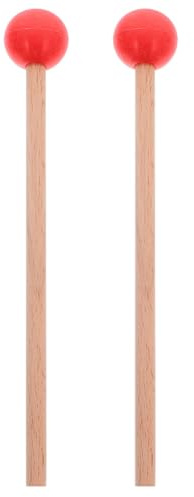 TOGEVAL Percussion Mallets mit Gummikopf und Holzgriff 21cm Paar für Marimba und Glockenspiel Orff Musikinstrumente Zubehör für Musikalische Bühnenauftritte