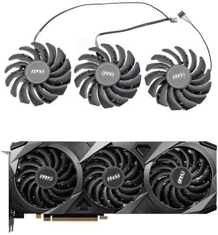 syncparts Grafikkartenlüfter 87mm 4-Pin kompatibel mit MSI RTX 3060 3070 3080 3090 Ventus 3X – GPU Ersatzlüfter Set PLD09210S12HH / PLD09210B12HH