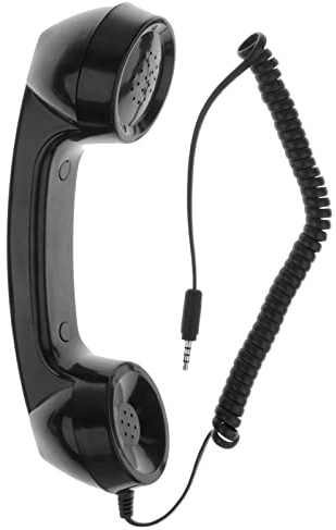 FewNvWa Retro Classic Telefonhörer mit 3.5mm Anschluss Handgerät mit Komfortfunktion Effektive Geräuschreduzierung Und Gehäuse für Arbeitsplatz Wohnung, Schwarz