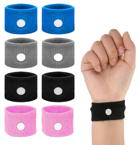 4 Paar Armbänder gegen Übelkeit, Akupressur-Armbänder gegen Übelkeit, Armbänder gegen Seekrankheit für Kinder, Armband gegen Reisekrankheit bei Autokrankheit.