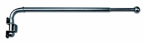 Jellinghaus Sonnenschutz Gardinenstange schwenkbar Vario Vorhangstange in 3 Farben 30-50cm oder 60-110cm (Nickel, 60-110 cm)