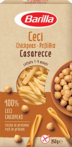 Barilla Pasta di Legumi Caserecce di Ceci, Ricche di Fibre e Proteine, Senza glutine - 250 gr