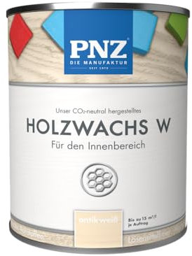 PNZ Holzwachs W für Innen | lösemitttelfreier Wachsanstrich | Nachhaltig hergestellt mit regionalen Rohstoffen | für alle Hölzer, Gebinde:0.75L, Farbe:antikweiß