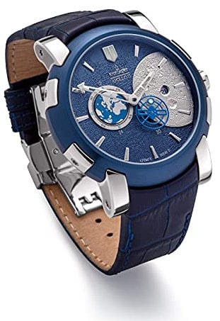 Kronsegler Apollo 11 Herren Armbanduhr Automatik mit Lederband Stahl-blau limitiert