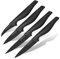 Nirosta Wave-Messer-Set, Verschiedene Messer mit Funktionsteil aus hochwertigem Edelstahl, Premium-Messer mit Soft-Touch Griff, hochwertige Messer für jeden Anlass(Farbe:Schwarz),Menge:1x4er Set
