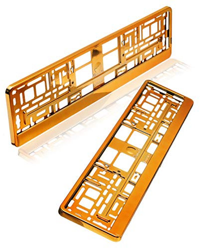 baytronic Kennzeichenhalter orange Chrom 2er Set