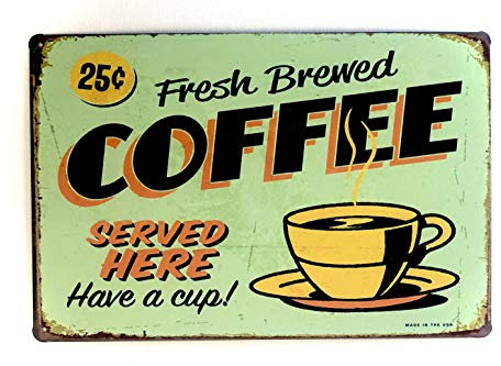 Retro Blechschild Dekoration für Zuhause Restaurant Bar Café Vintage-Stil Türschild A4 Nostalgie Metallschild Tin Sign Pub Wanddeko Ideen 50er Jahre
