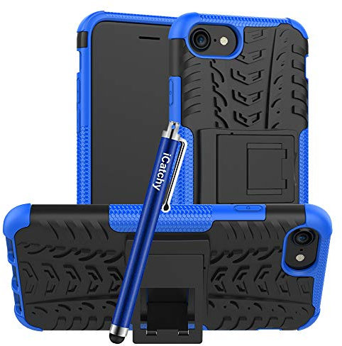 iCatchy For iPhone SE 2022 5G Case iPhone SE 2020 Case,iPhone 8 Case,iPhone 7 Case Heavy Duty Hard Tough Dual Layer Hybrid Shockproof Cover compatible For SE 2022 5G Case iPhone SE 2020 Case (Blue)