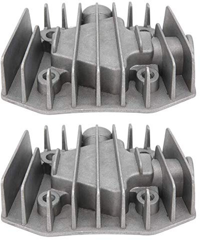 2Pcs Testata Cilindro Compressore d'aria Testata 4/3/5P Raccordi in alluminio Coperchio di raffreddamento 48mm x 72mm