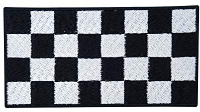 Finally Home Checkerboard schwarz und weiß Patch zum Aufbügeln zum verdecken von Löchern | Schachbrett Patches, Kunst Bügelflicken, Schach Flicken, Rechteckige Kariert Aufnäher