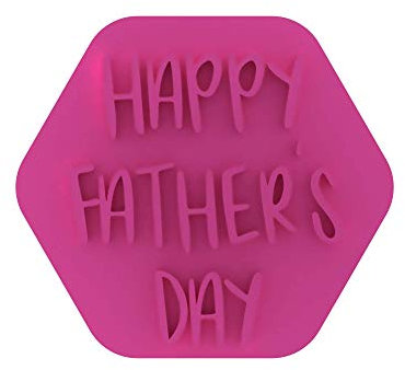 LissieLou Happy Fathers Day Style 1 Cookie Stamp Father's Day Love Icing Fondant Embosser - Light Pink