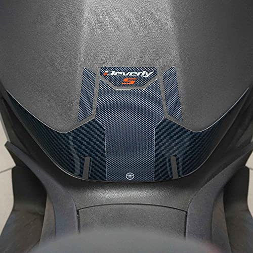 labelbike - Adesivo in Resina 3D Decorazione e Protezione di Moto Zona Portaoggetti compatibile con Piaggio Beverly S 300 e 400 2021-2025 - Colore Simil Carbonio