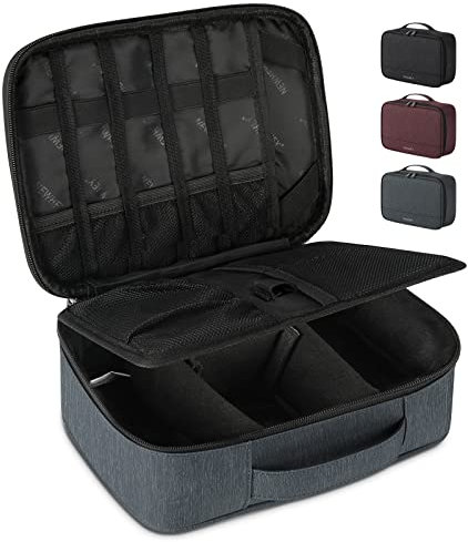 NEWHEY Kabel Organizer Tasche Doppellagig Wasserdicht Gadget Elektronik Zubehör Reise Organizer Tasche für Kabel USB-Laufwerk Ladegerät Powerbank iPad Grau