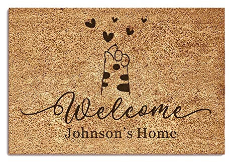 Personalised Door Mat Indoor Custom 400 x 600mm Coir Pet Door Mats Decorative Doormat Inside Custom Doormat Floormat Home Decoration Welcome House Floor Mat Dog Mats Muddy Paws for Xmas (Design 1)