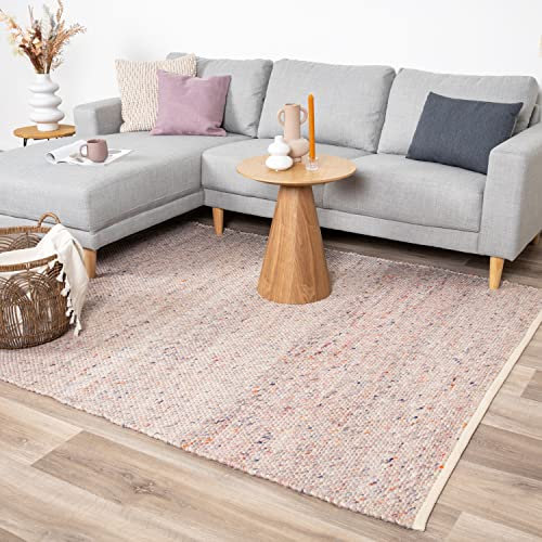 FRAAI | Home & Living Wollteppich - Feline Pastell - Wolle - Flachgewebe - Boho, Modern, Skandinavisch - Wohnzimmer, Schlafzimmer - Carpet