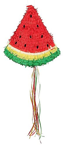Boland 52072 - Pinata Wassermelone, 37,5 x 8,5 x 34,5 cm, Pull Pinata für Kinderparty oder Geburtstag, Partyspiele, Geburtstagsdeko