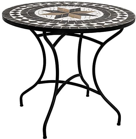 Atmosphera - Runder Esstisch Kipos aus Mosaik D 90 cm - Schwarz