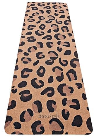 dualseele® Eco Yogamatte rutschfest aus Kork und Naturkautschuk mit Tragegurt (Leo Life)