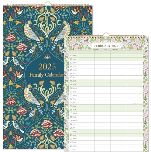 Calendar 2026 uk - Family Calendar 2026, Wall Calendar 2026 from Jan.2026 - Dec.2026, 38 x 23.5 cm, 4 Column Layout, bird