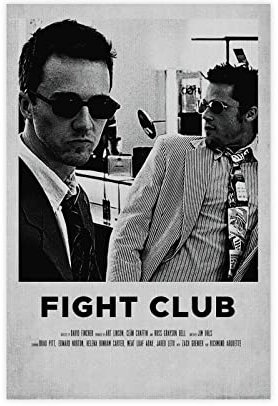 OakiTa Movie Fight Club klassisches Poster auf Leinwand, Wandkunst, Dekordruck, Bild, Gemälde für Wohnzimmer, Schlafzimmer, Dekoration, ungerahmt, 60 x 90 cm